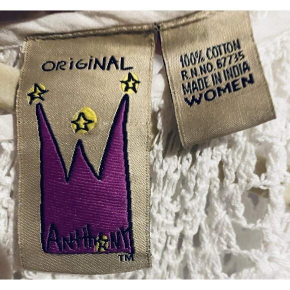 Original Anthony Cape Womens One Size White Crochet Lace Open Knit Scalloped Hem - Picture 4 of 6